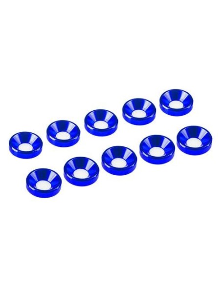 WASHER CONICAL ALU. M3 BLUE (10)
