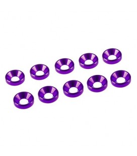 WASHER CONICAL ALU. M4 PURPLE (10)