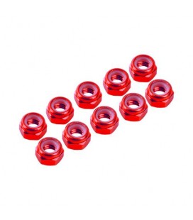 NUTS M4 NYLOC ALU. RED (10)