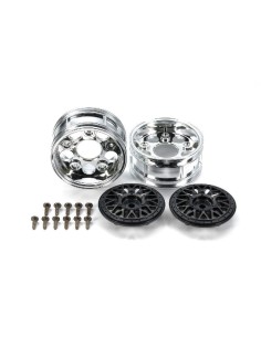 TAMIYA 2-PIECE MESH WHEELS (2) BLACK