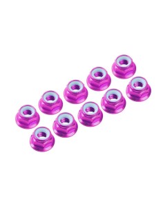 NUTS M3 NYLOC ALU. W/FLANGED PINK (10)