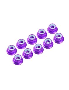 NUTS M3 NYLOC ALU. W/FLANGED PURPLE (10)