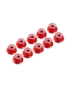 NUTS M3 NYLOC ALU. W/FLANGED RED (10)