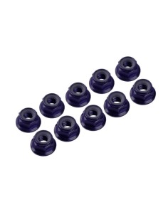 NUTS M3 NYLOC ALU. W/FLANGED BLACK (10)